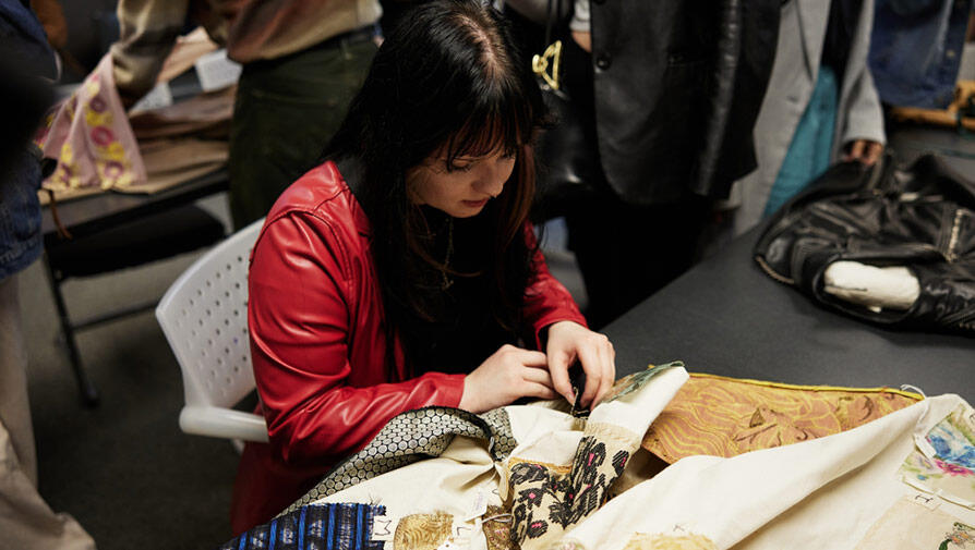 Researcher working on a fashion project